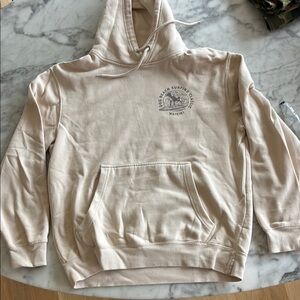 Beige Hoodie with Surfing Logo